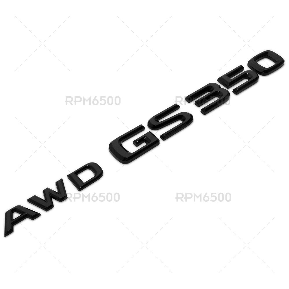 For Lexus Rear Trunk AWD GS 350 Letter Logo Badge Car Emblem F-Sport Gloss Black