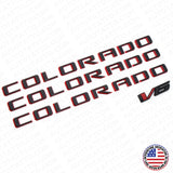 4x 21+ Chevy Colorado V6 Fender & Tailgate Redline Badge 3D Logo Emblem Truck