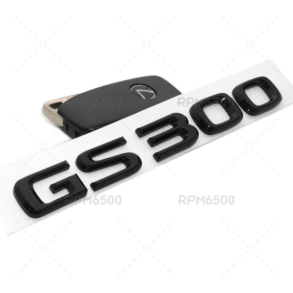 Lexus Trunk Gloss Black GS 300 Letter Logo Badge 3D Decal Emblem Replace F-Sport