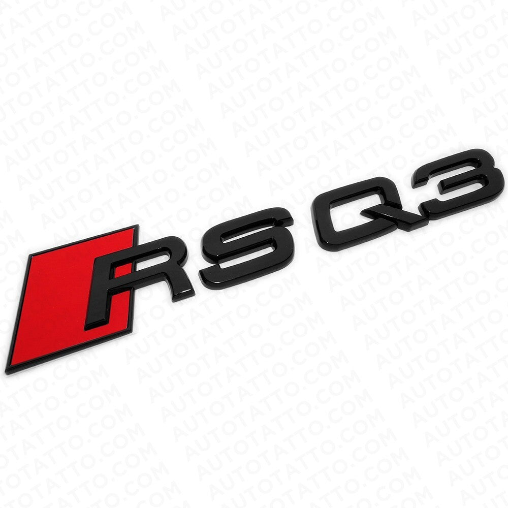 Audi RS Q3 Gloss Black Rear Letter Liftgate Nameplate Trunk Emblem Badge Sport
