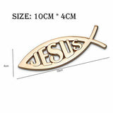 Universal 3D Fashion Metal Jesue Fish Cross Car Decal Sticker Decoration