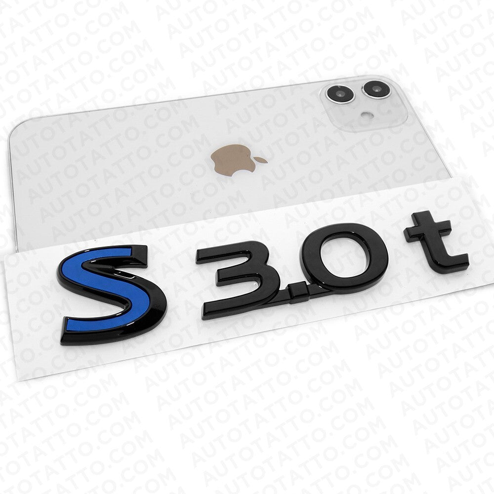 For Infiniti S 3.0t Left or Right Side Fender Badge Emblem Nameplate Black Blue