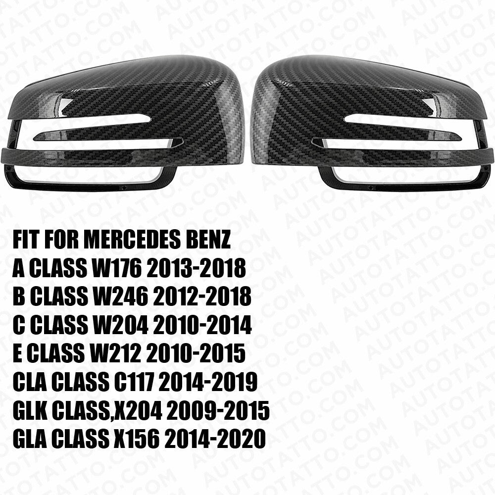 Carbon Fiber Style Side Rear Mirror Cover For Mercedes W204 W212 W117 C E Class