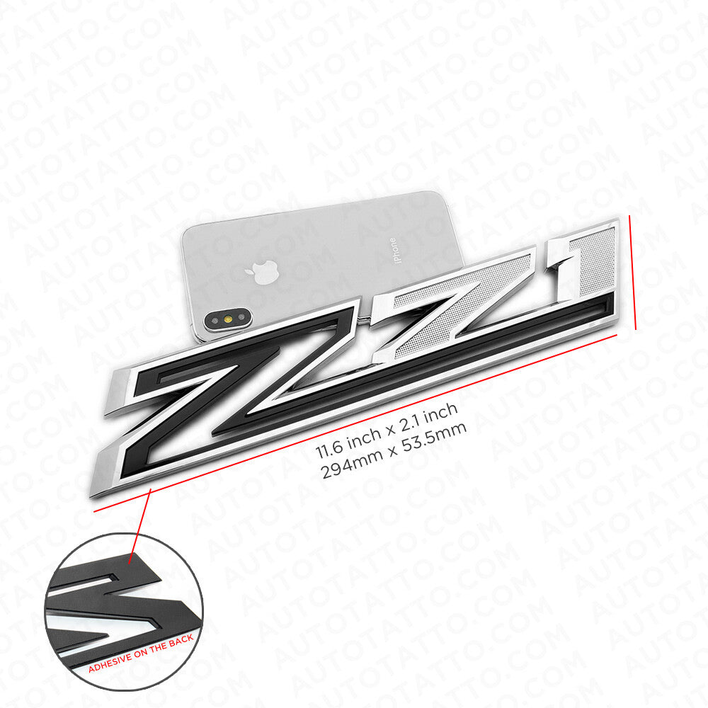 2x For Chevy 19-21 Silverado Z71 Fender Letter Sport Logo Emblem Badge Black