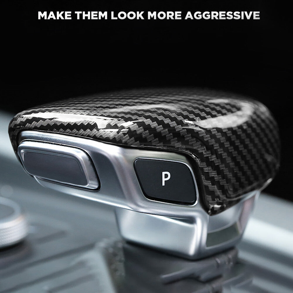 Car Carbon Fiber Texture Shift Knob Cover for AUDI A4 A5 S4 S5 Q7 16-20 Sport