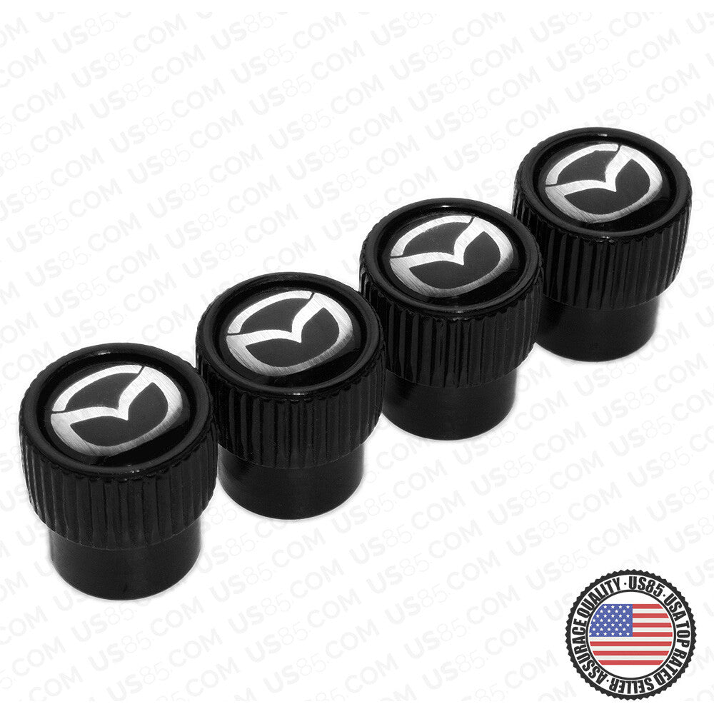 4x For Mazda Roundel Car Wheels Tire Air Valve Caps Stem Dust Cover Logo Sport