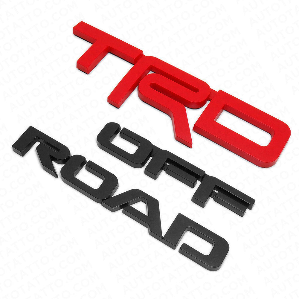 For Toyota TRD Off Road Sport Logo Badge Trunk Liftage Tailgate Emblem Black Red