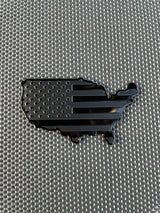 1 (ONE) 3D BLACK USA MAP EMBLEM BADGE - FITS ALL VEHICLES