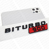 2x Mercedes BRABUS BITURBO 900 Fender Nameplate Badge Marker Emblem Matte Black