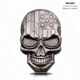 3D Skull Devil Death USA Flag Metal Car 3D Sticker Decal Punisher Emblem Sport
