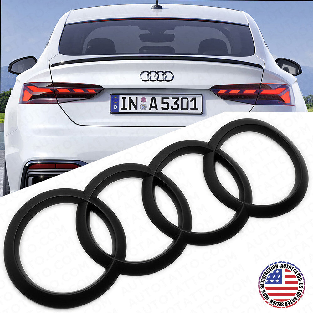 18-21 A5 S5 RS5 Sportback 4 Door Matte Black Trunk Sign Logo Rings Badge Emblem