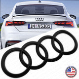 18-21 A5 S5 RS5 Sportback 4 Door Matte Black Trunk Sign Logo Rings Badge Emblem