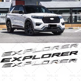 3D Black / Silver Front Hood Badge Adhesive Letter Sticker Emblem For Explorer