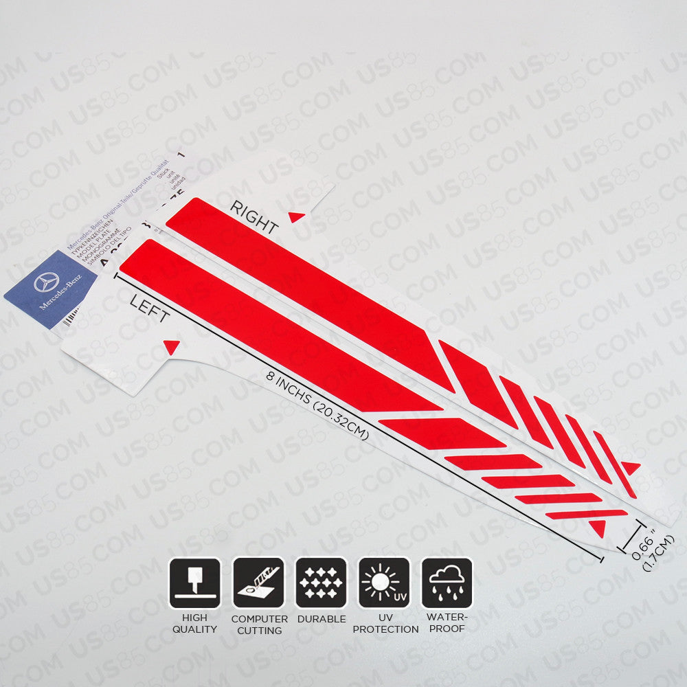 Red New Mercedes Rearview Mirror Cover Trim Strip Sticker Vinyl Racing Decal AMG