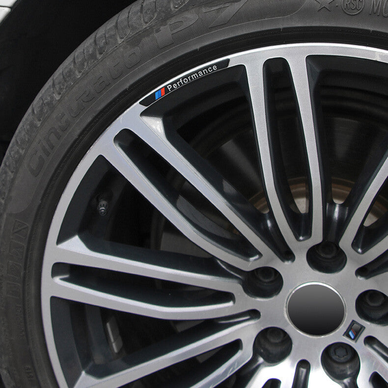 4x Performance Sport Wheels Aluminum Sticker Badge Logo Emblem M Power