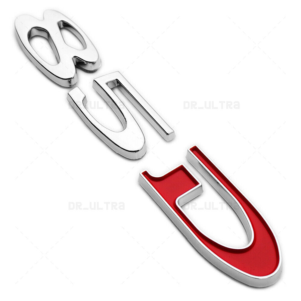 Tesla Rear Liftgate Lid Model 85D Nameplate Logo Badge Emblem Sport Chrome Red