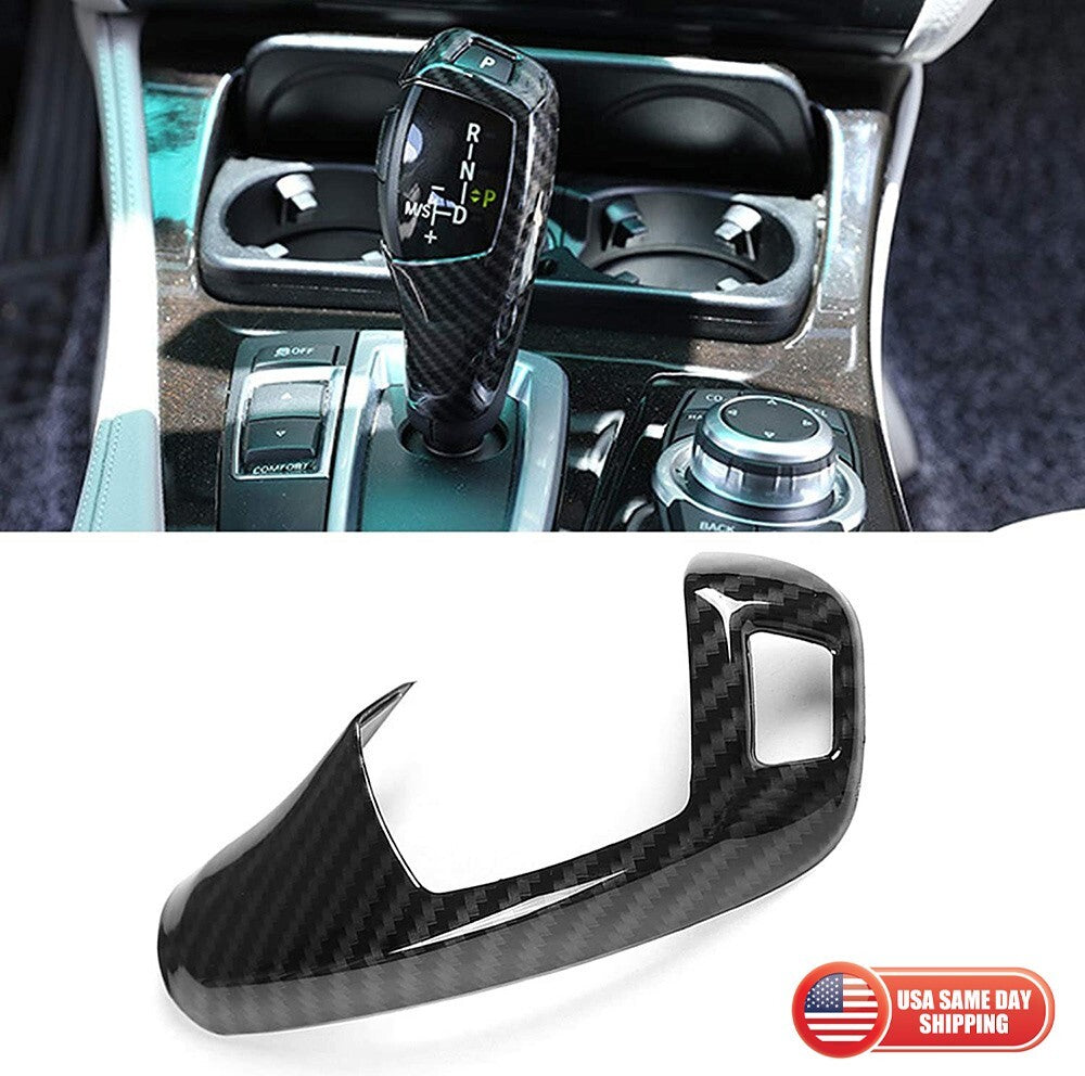 Carbon Fiber Style Gear Shift Knob Cover For BMW F30 X3 X4 X5 X6 328i 535i 320i