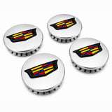 4x Cadillac ATS CTS DTS SRX STS XLR XTS 67mm Wheel Center Caps Silver & Black