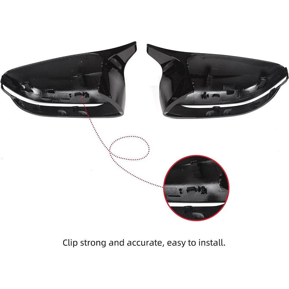 17-23 BMW G20 G30 G11 G12 M Style Gloss Black Replace Side Mirror Cover Cap