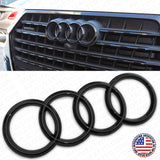17-25 Audi Q7 SQ7 Gloss Black Front Grille Rings Badge Sign Logo Emblem Decorate