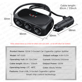 3 Socket Car Truck SUV Multi Cigarette Lighter Adapter Splitter Dual USB Charger