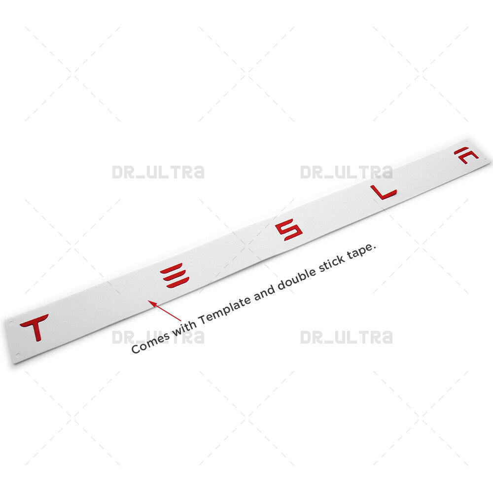 Tesla Rear Trunk 3D Decal Insert Letters Nameplate Logo Badge Emblem Sport Red