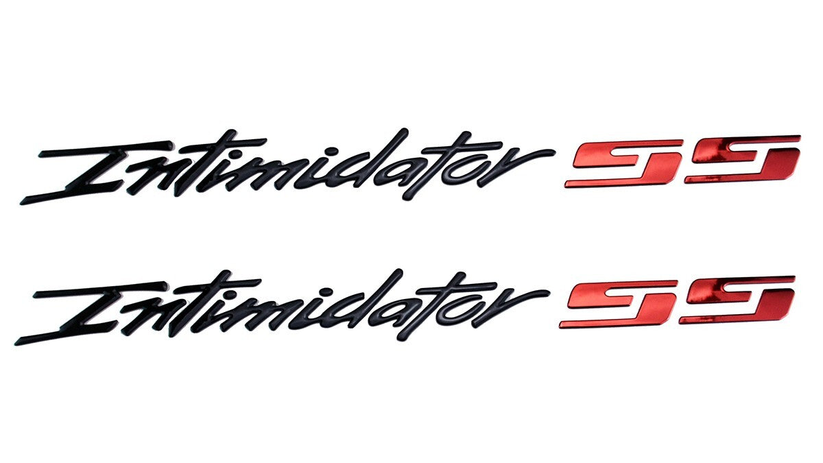 2Pc Intimidator SS Emblem Letters Badge 88980874 Black Red 17 INCH