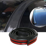 Universal 4.9ft Carbon Fiber PU Car Rear Roof Trunk Spoiler Wing Lip Sticker Kit