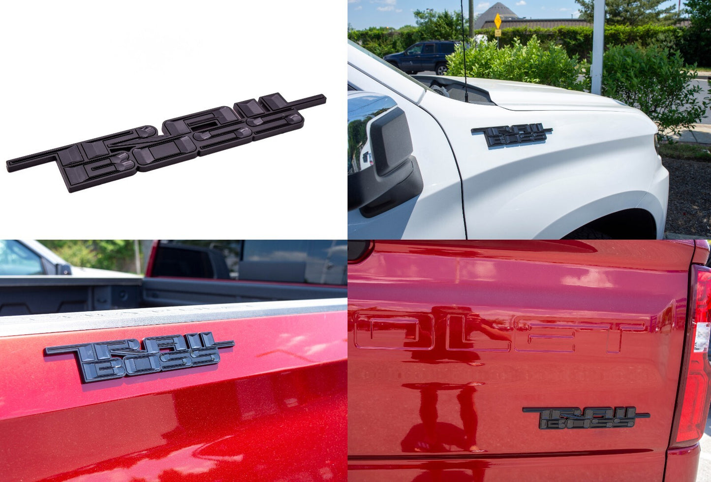 1 x Matte Black 2000-2024 Silverado Z71 Trailboss Emblem Badge Nameplate