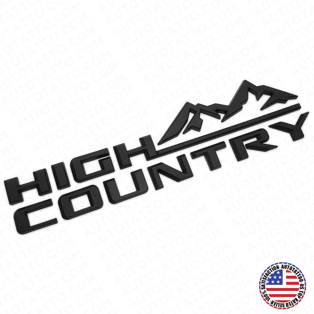 19-21 Matte Black Tahoe Silverado High Country Tailgate Letter Logo Emblem Badge