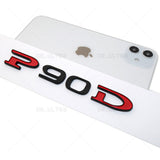 Tesla Rear Liftgate Lid Model P90D Nameplate Logo Badge Emblem Sport Black Red