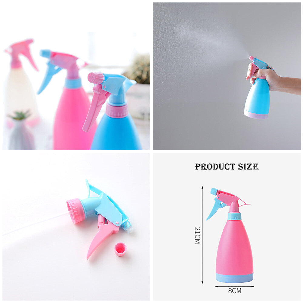 3x500ml Hand-Pressed Candy-Colored Water Pot Spray Bottle Mist for Home Salon