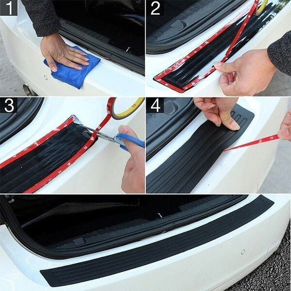 Car Rubber Rear Bumper Protector Trim Strip Trunk Sill Guard Scratch Pad Cover