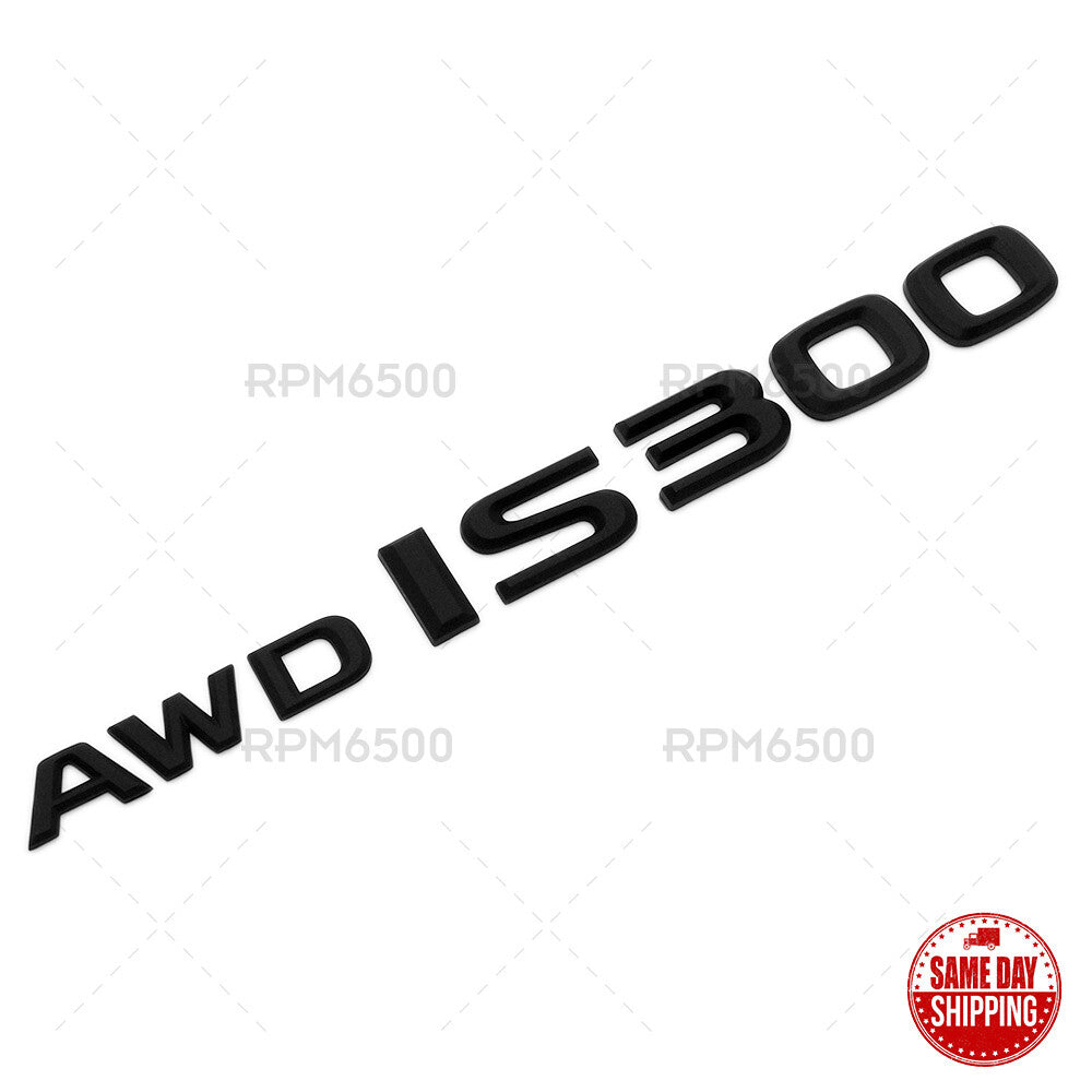 For Lexus Trunk Matte Black AWD IS 300 Letter Badge Emblem Car Replace F-Sport