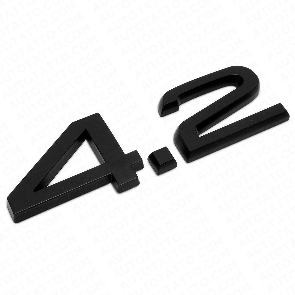 Audi Car Rear Trunk Deck Lid 4.2 Nameplate Emblem Badge Matte Black Sline