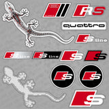 For Audi Sport S S-line Quattro Gecko Sticker Car Decal Stripes Logo Decoration