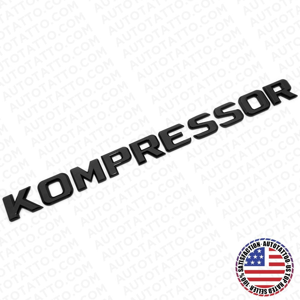 Mercedes 99-05 Gloss Black Kompressor Trunk Luggage Lid Logo Emblem Badge Sport