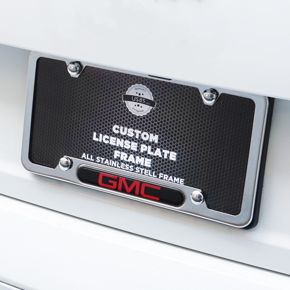 Chrome Stainless Steel Front Rear For GMC Sport License Plate Frame Cover Gift