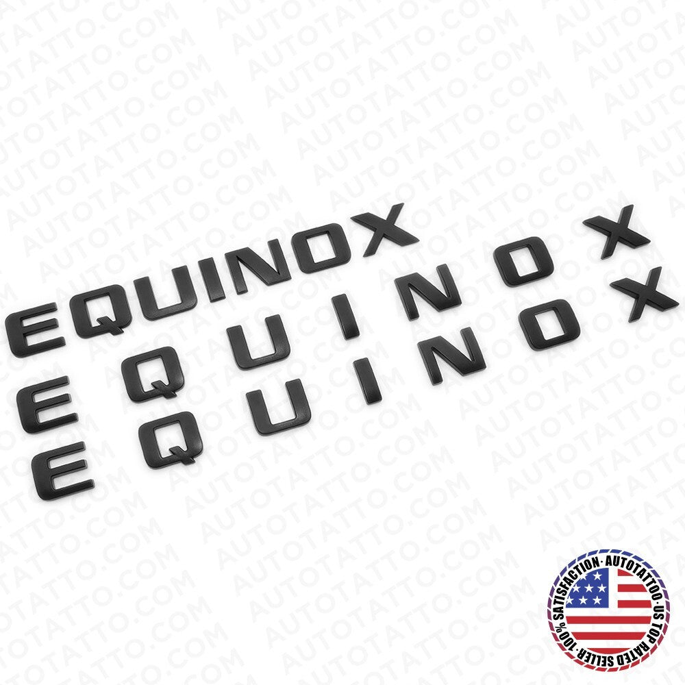 17-24 3pcs Chevy Equinox Front Door & Liftgate Letter Badge Emblem Matte Black