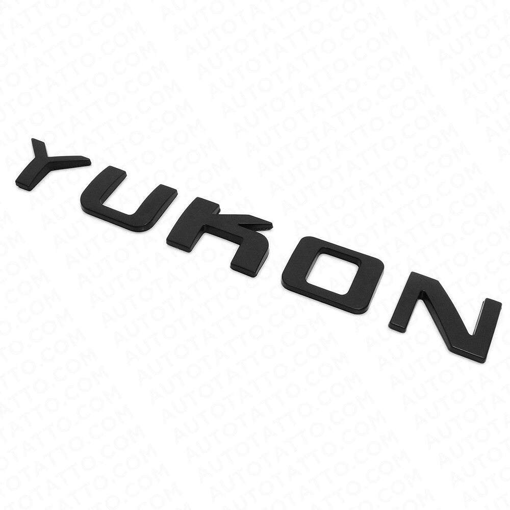 2pcs YUKON Tailgate Door Letter Nameplate Emblem SUV HD Badge For GMC 3D Black