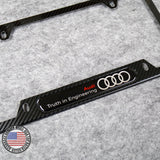 For Audi Front or Rear Carbon Fiber Texture License Plate Frame Cover Sport Gift