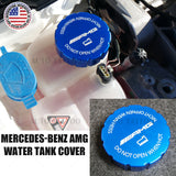 Mercedes AMG Sport Universal Aluminum Hood Water Washer Tank Cap Cover Trim Blue
