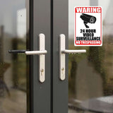 4pack Home 24 Hour Video Surveillance Security Camera Sticker Warning Decal Sign