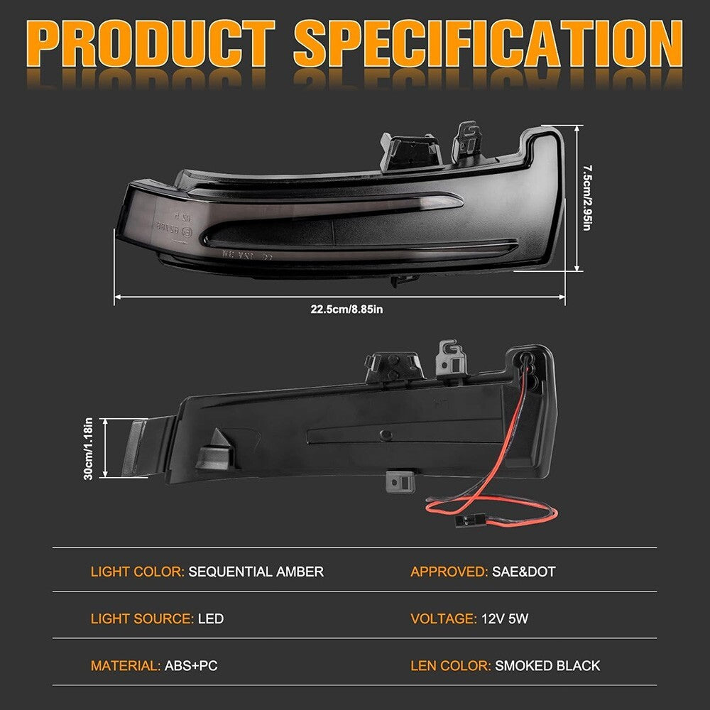 Mercedes C E S CLA GLA W204 W212 Sequential LED Side Mirror Turn Signal Light