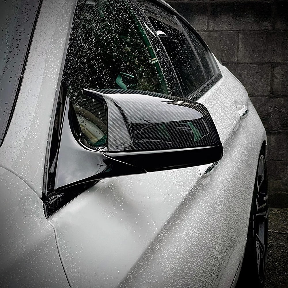 Carbon Fiber Style Side Mirror Cover For 07-13 BMW E60 F07 F10 E63 E64 F12 F13