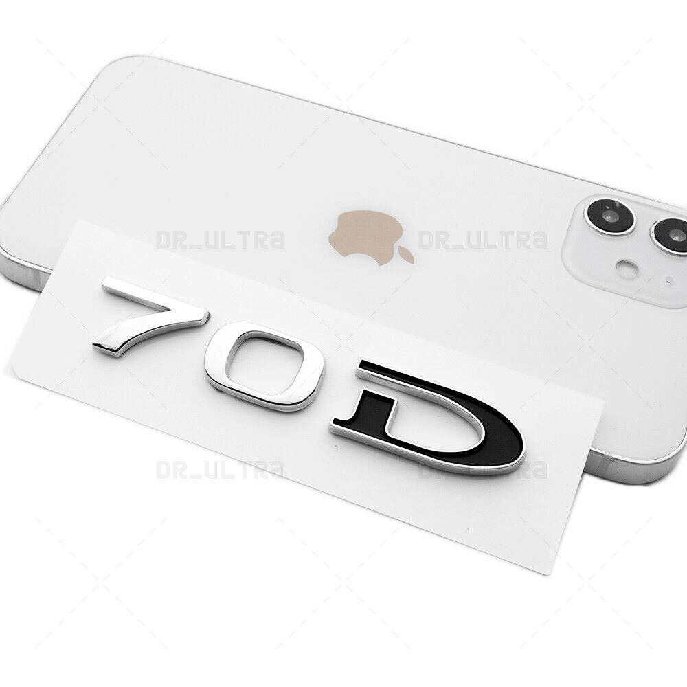 Tesla Rear Liftgate Lid Model 70D Nameplate Logo Badge Emblem Sport Chrome Black