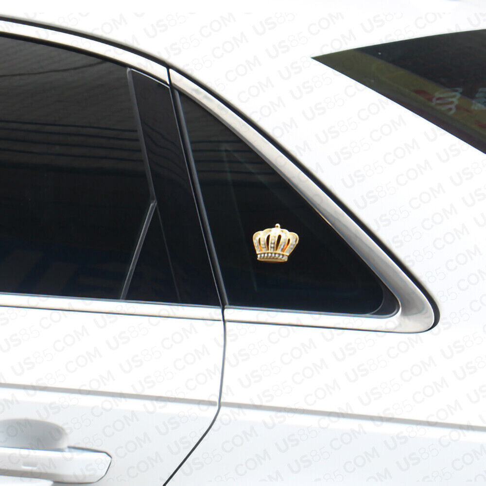 Universal Fashion Zinc Alloy Bling Crystal Crown Car Decal Sticker Decoration