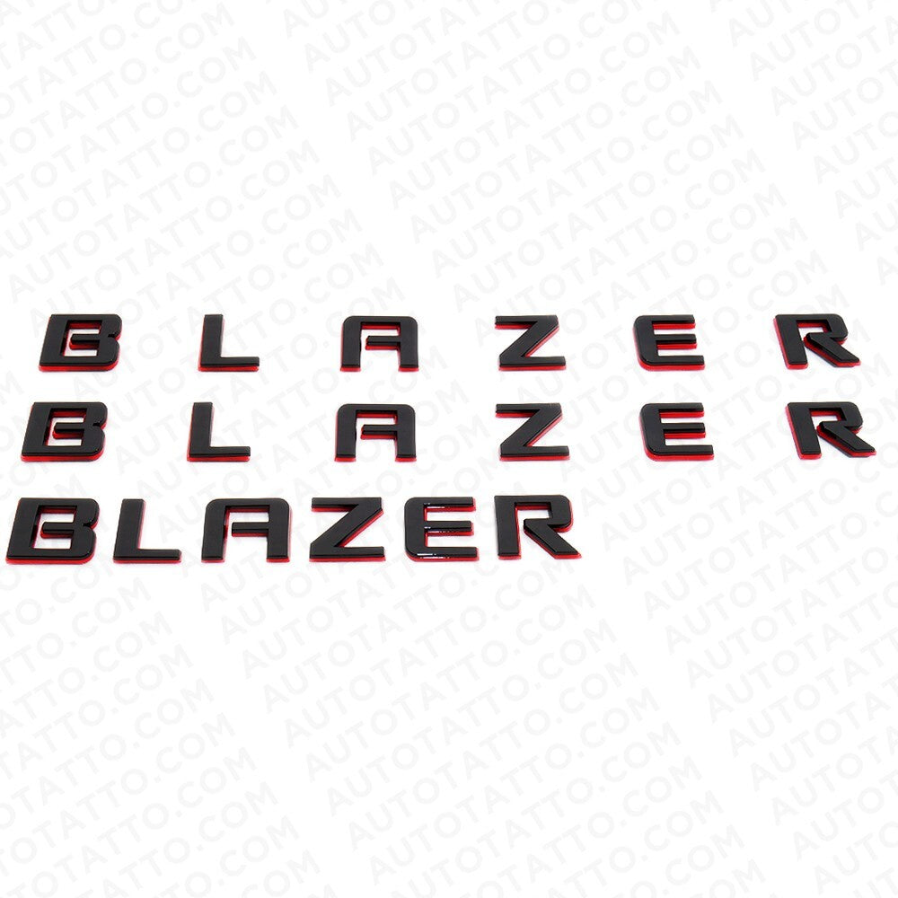 3pcs 19-23 Chevrolet Blazer Front Door & Liftgate Redline Nameplate Badge Emblem