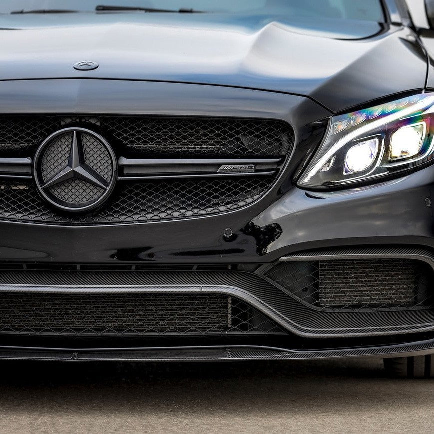 Mercedes Front Grill Overlays Add-On Logo Emblem AMG Sport 3D Gloss Black