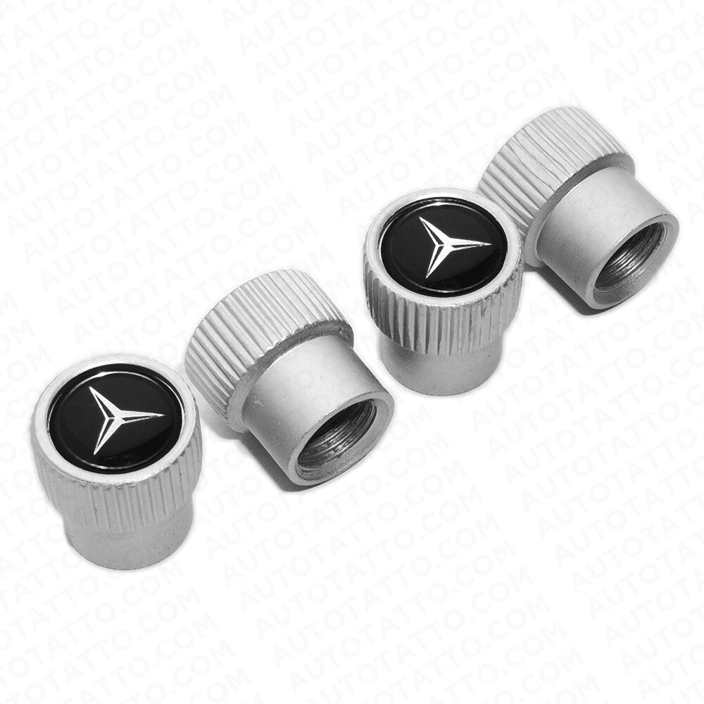 Mercedes-Benz Roundel Car Wheels Tire Air Valve Caps Stem Dust Cover AMG Sport